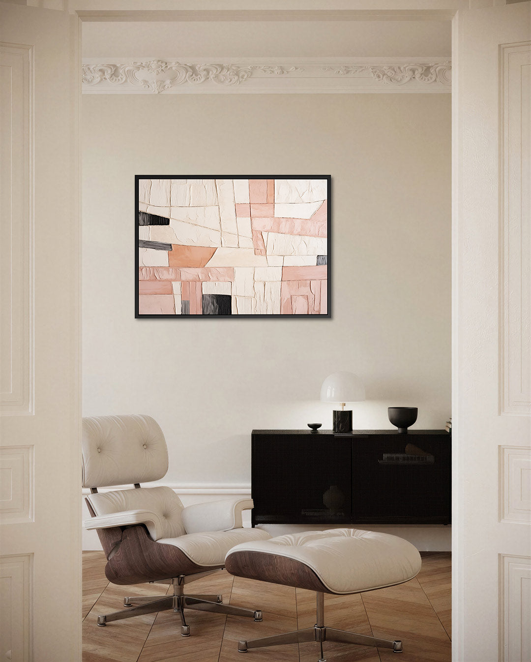 Geometrische vormen – Abstract kunstwerk – liggende wanddecoratie
