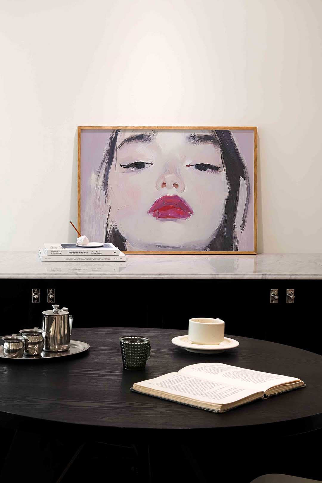 Portret met rode lippen – portret poster in liggend formaat