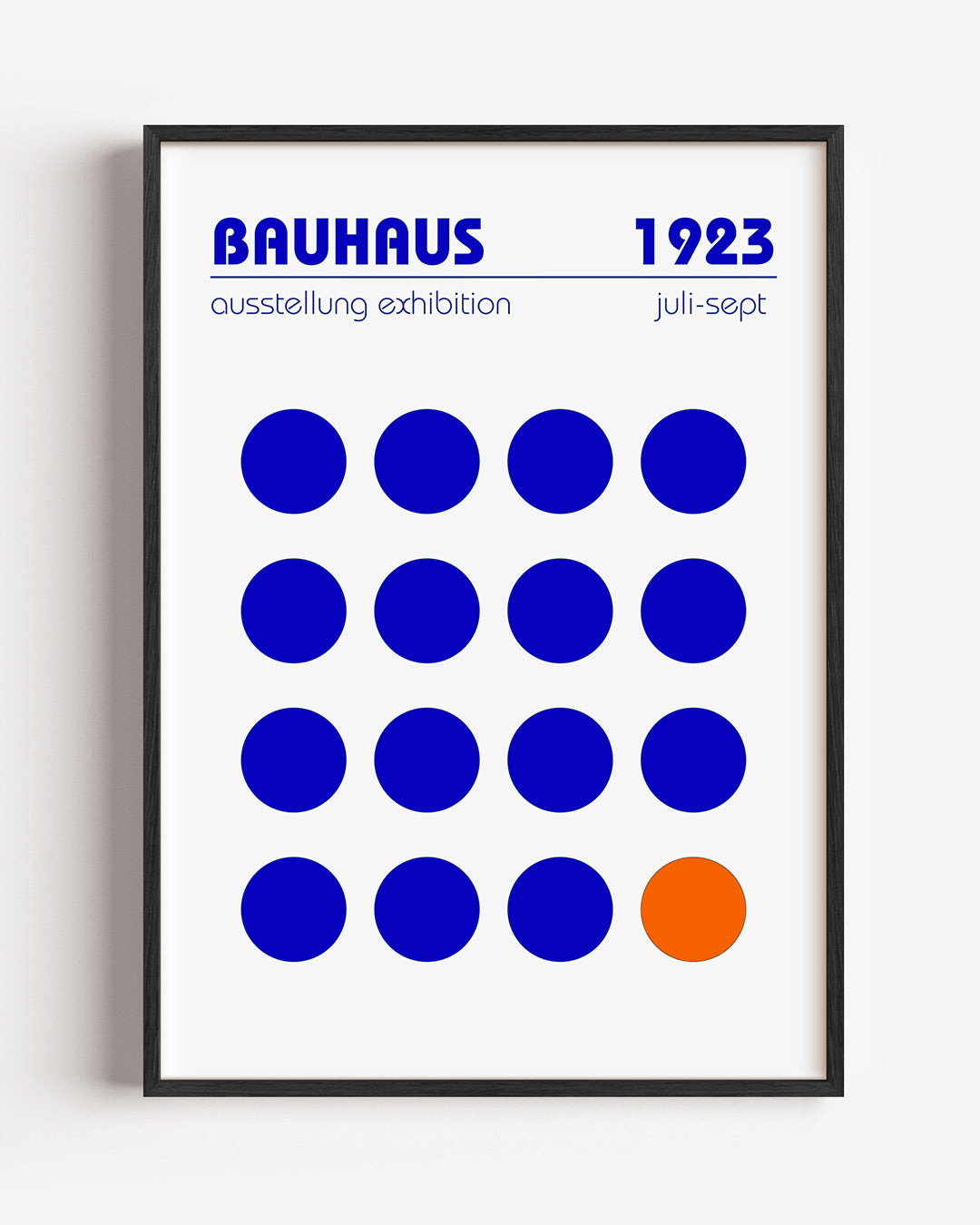 Cirkelritme en kleur – staande Bauhaus poster als wanddecoratie