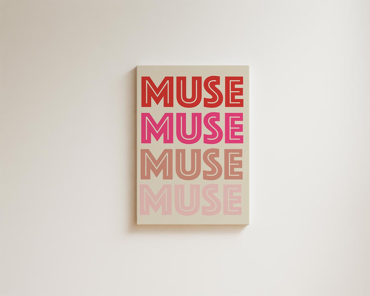 Kleurrijke Inspiratie MUSE Poster – modern portret kunstwerk van WallArtistic