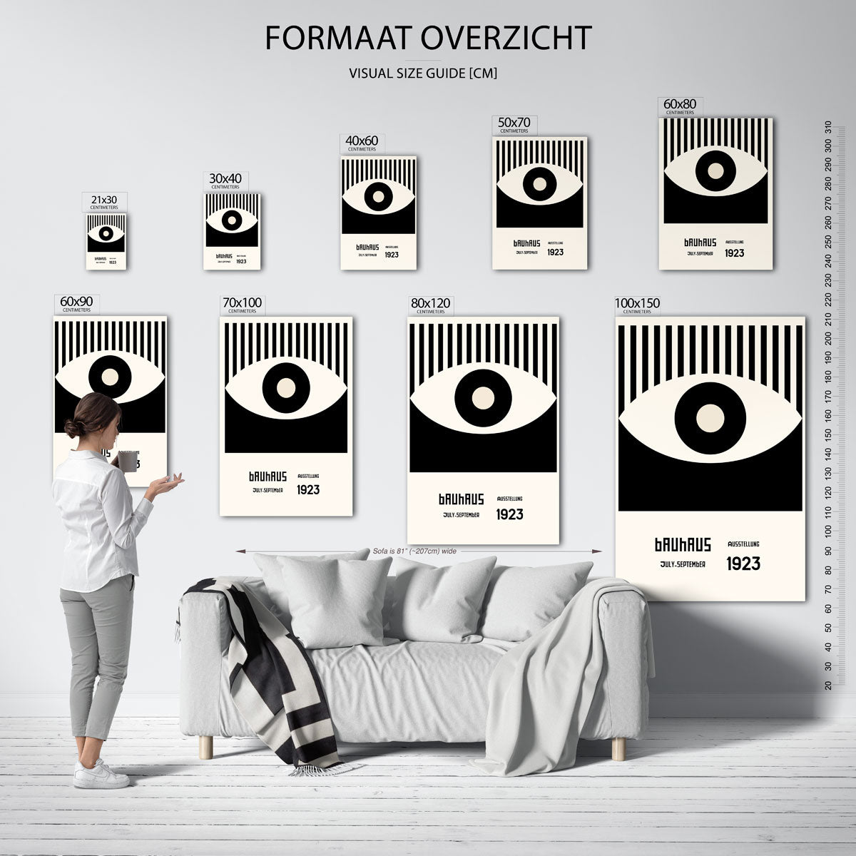 Vorm en balans – geometrische poster in Bauhaus-stijl van WallArtistic