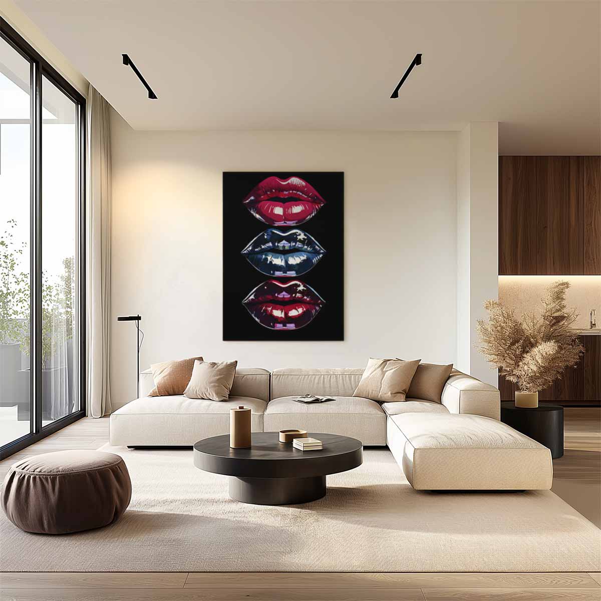 Kleurrijke Lippenkunst – plexiglas wanddecoratie in portret formaat