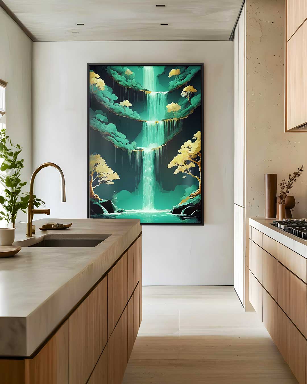 Magische Waterval – canvas wanddecoratie in portret formaat