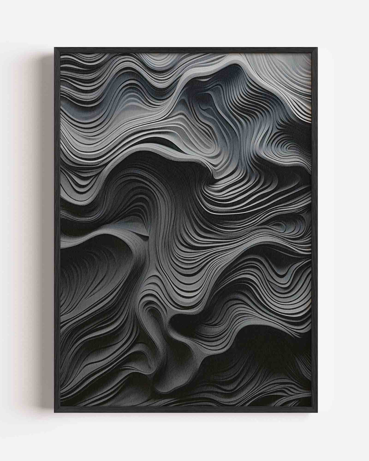 Golvende lijnen – zacht abstracte portret poster als wanddecoratie