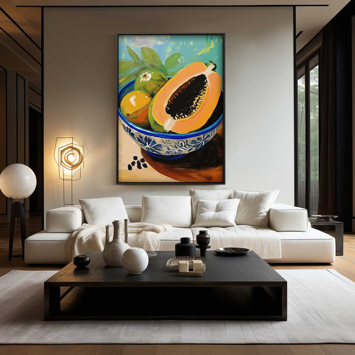 Tropische Vruchtenschaal – kunstwerk met zwarte baklijst