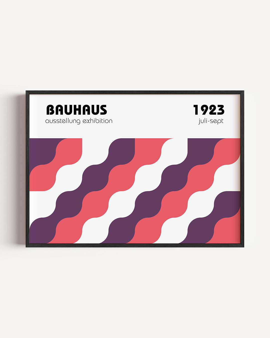 Golvend lijnenspel – liggende Bauhaus poster als wanddecoratie