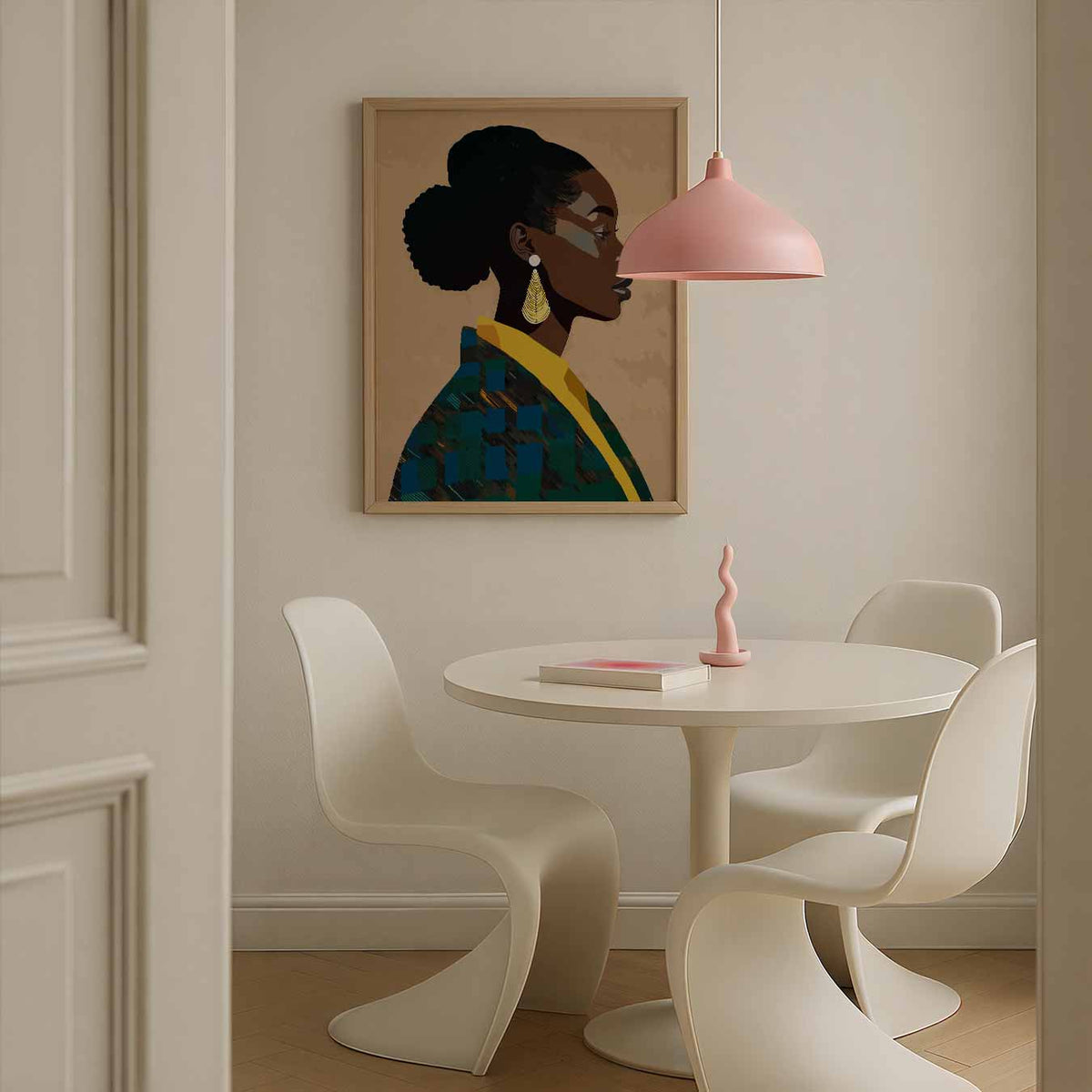 Stijlvolle Silhouet Met Gouden Accenten – zomerse poster in staand formaat