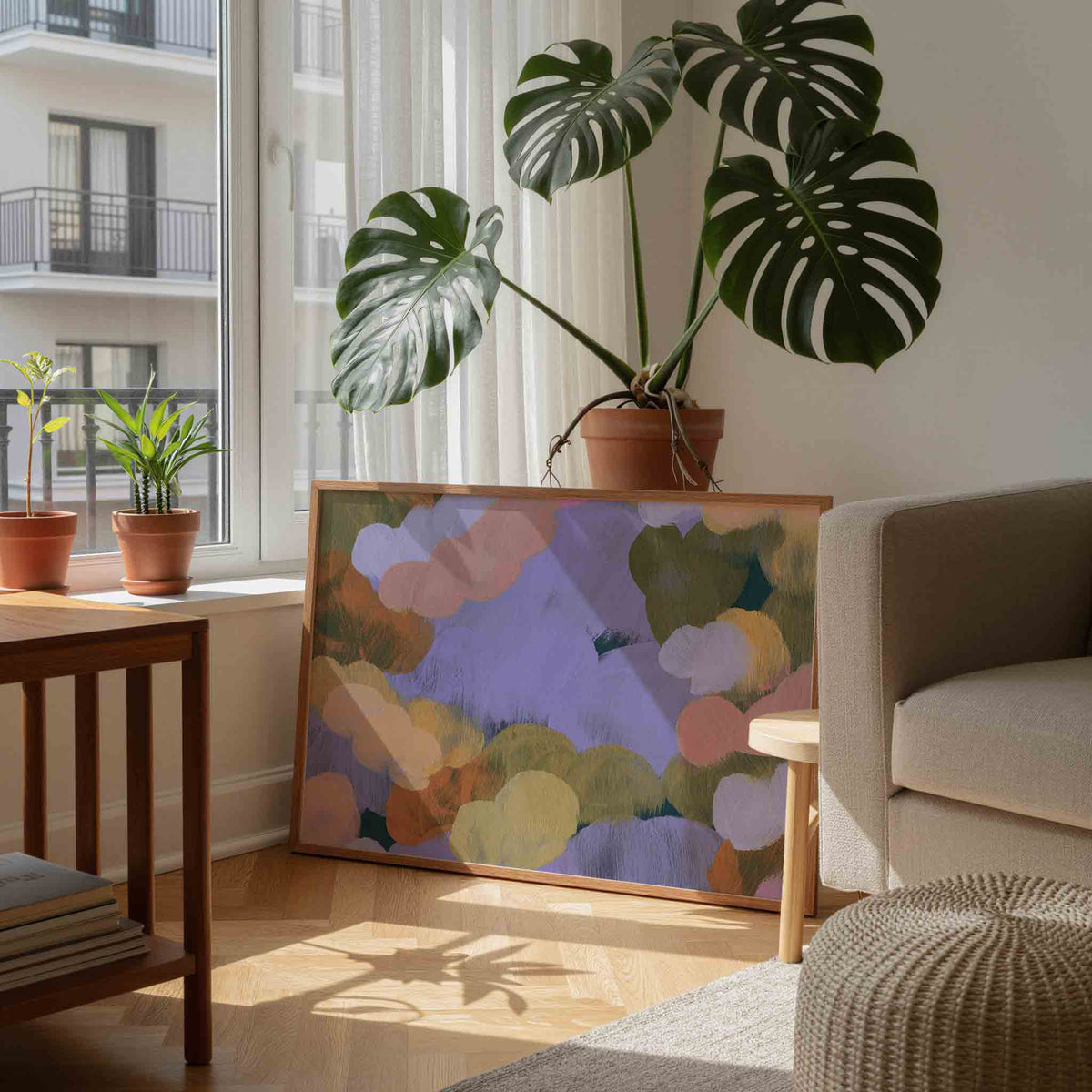 Abstracte wolken – schilderkunst als moderne landscape poster