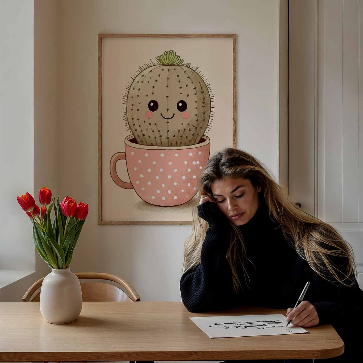 Schattige Cactus – Popart poster als moderne urban wanddecoratie