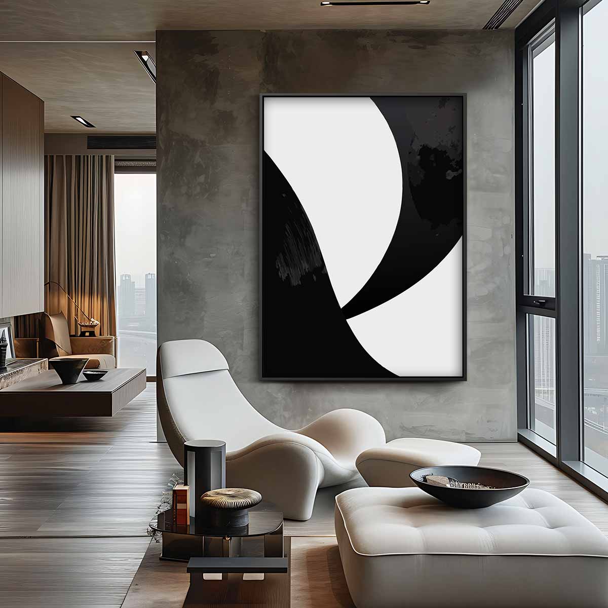 Kracht van Contrast – canvas wanddecoratie in portret formaat