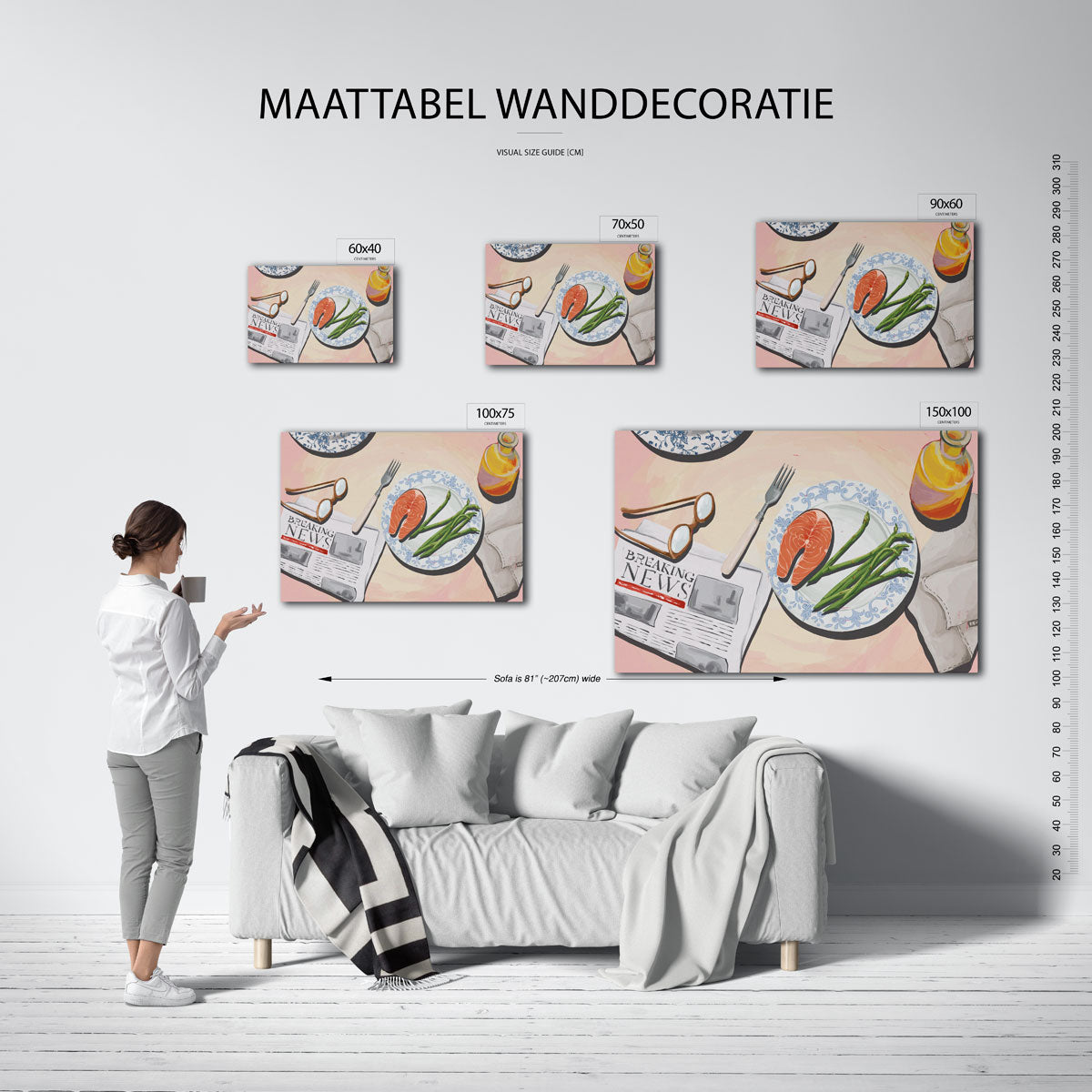 Eettafel compositie – kunstwerk op canvas, dibond of plexiglas