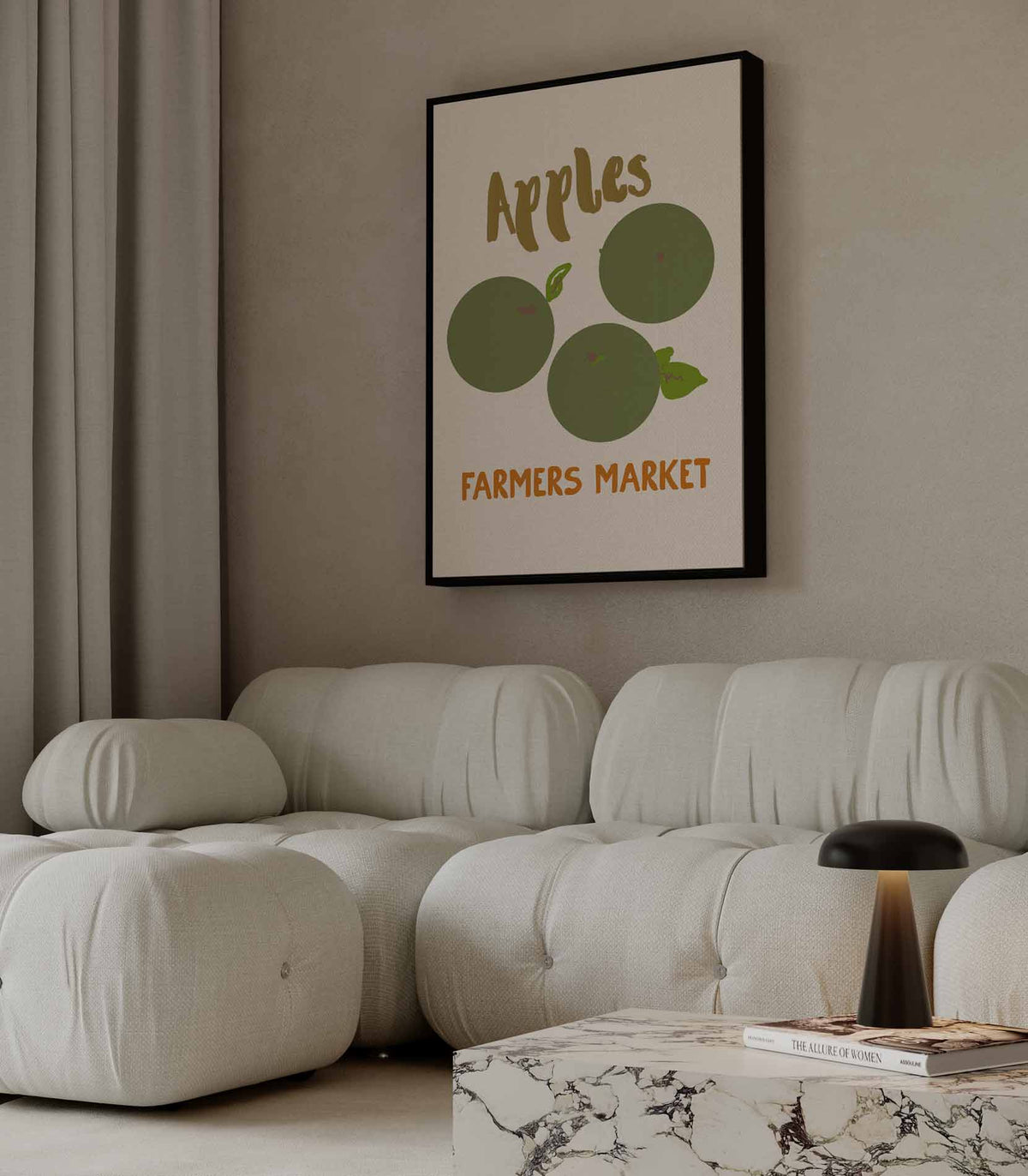 Groene Appelmarkt – canvas wanddecoratie in portret formaat