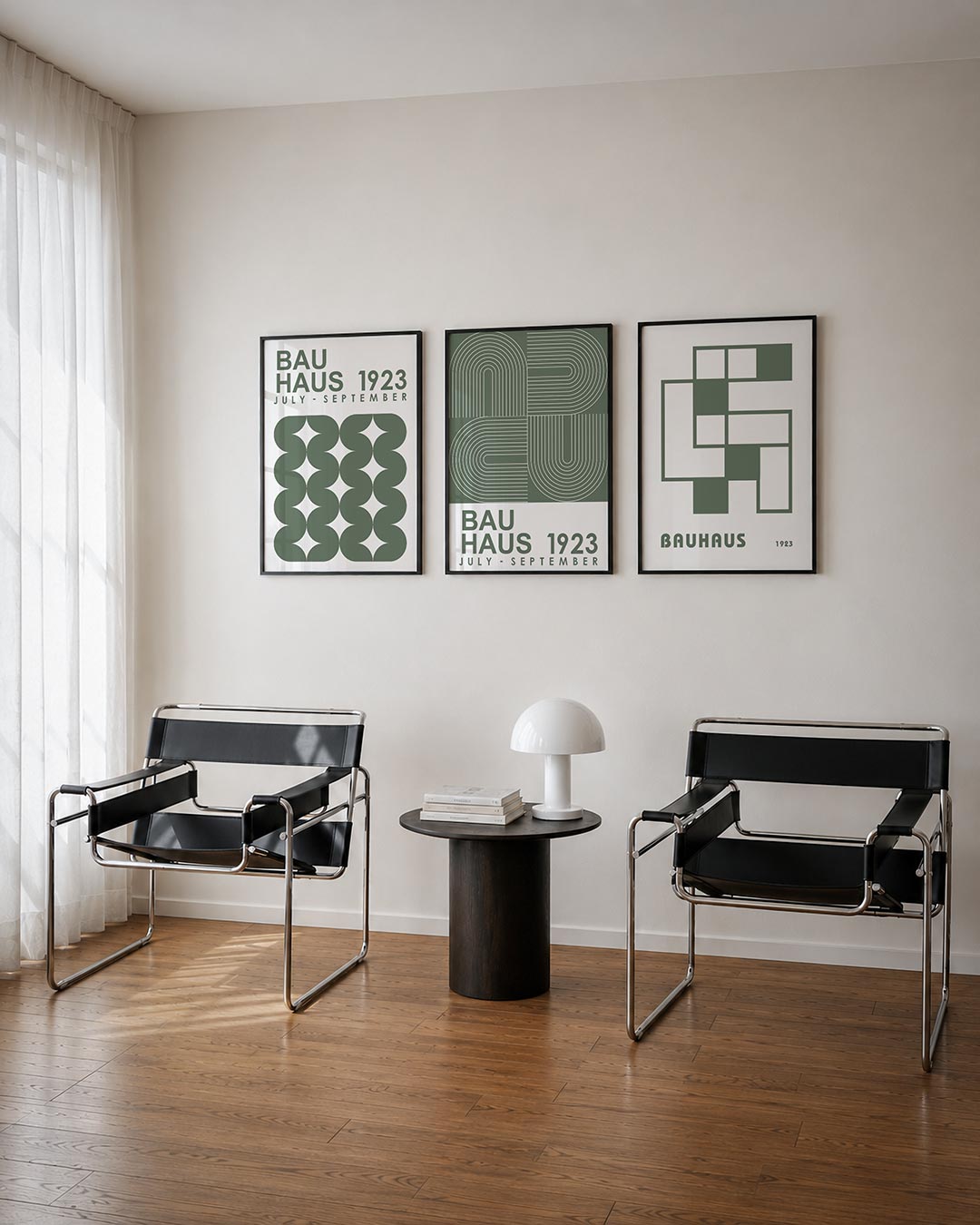 Vorm en ritme posterset – tweede productweergave – deze posterset in drie delen toont een harmonie van ronde vormen en