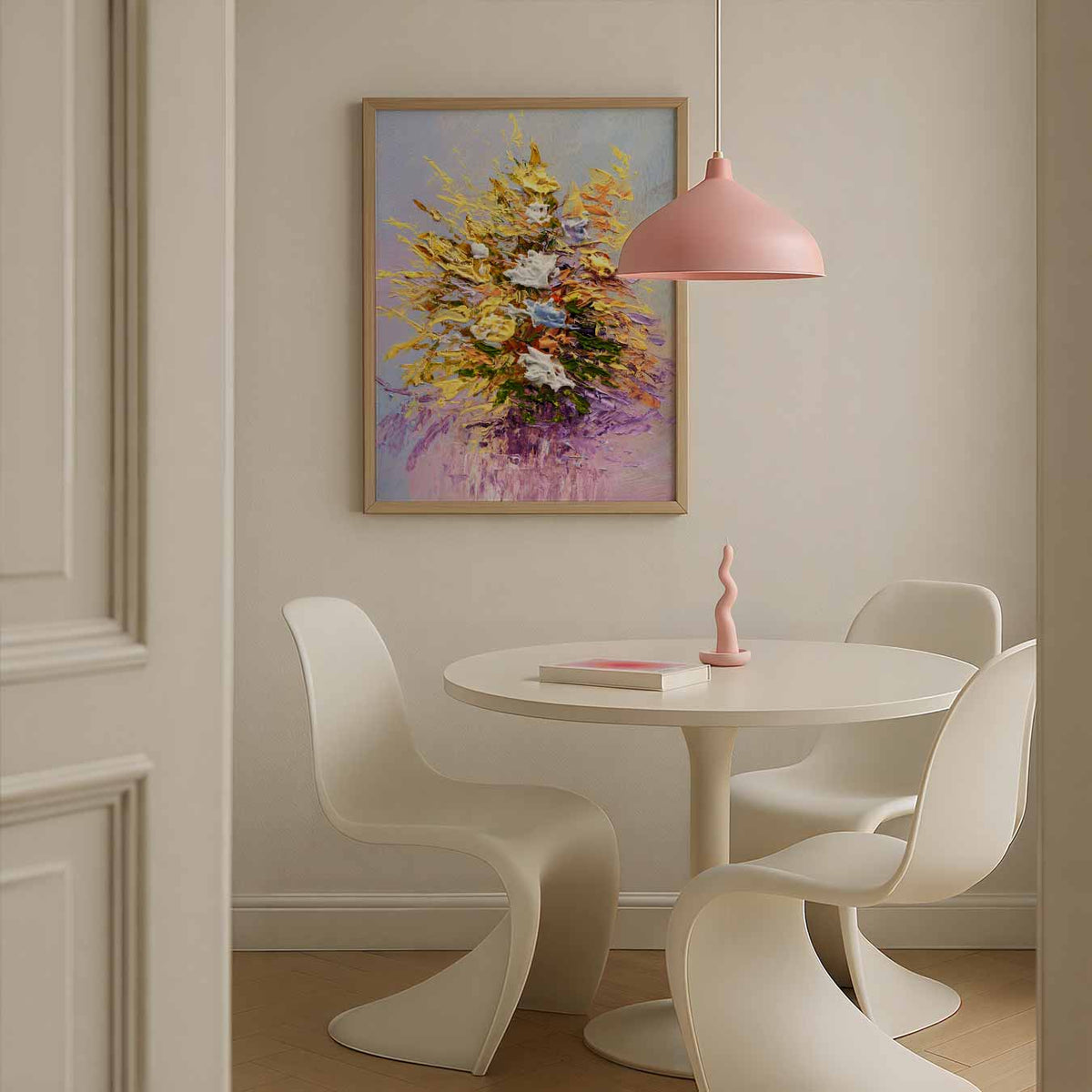 Bloemenabstract met Textuur – Streetart wandkunst als portret poster