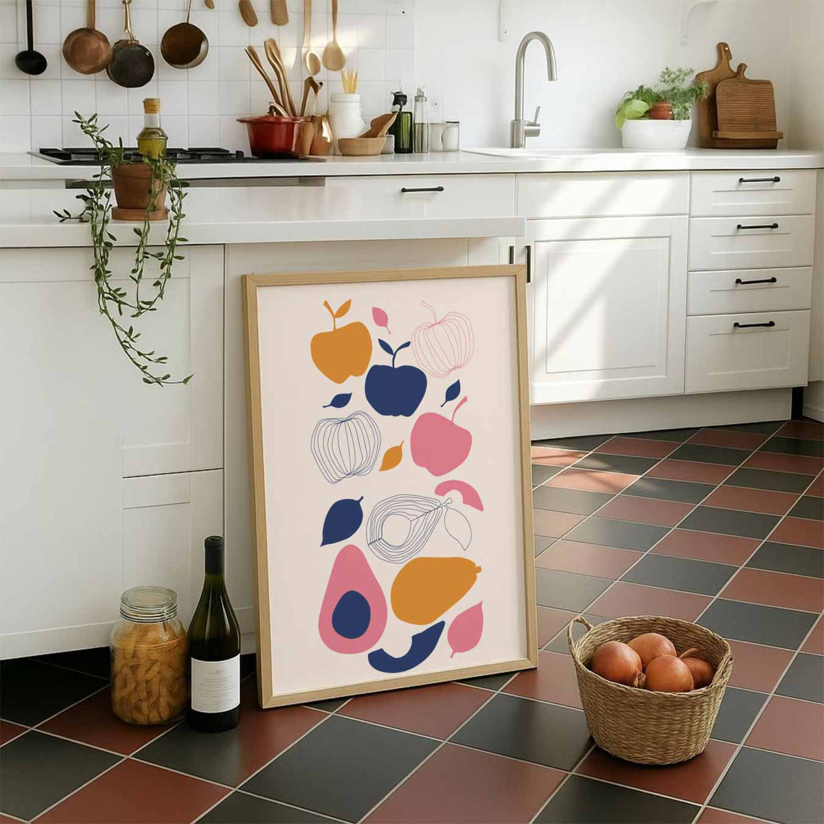 Fruitige Kunstzinnige – staande muurposter voor keuken of eethoek