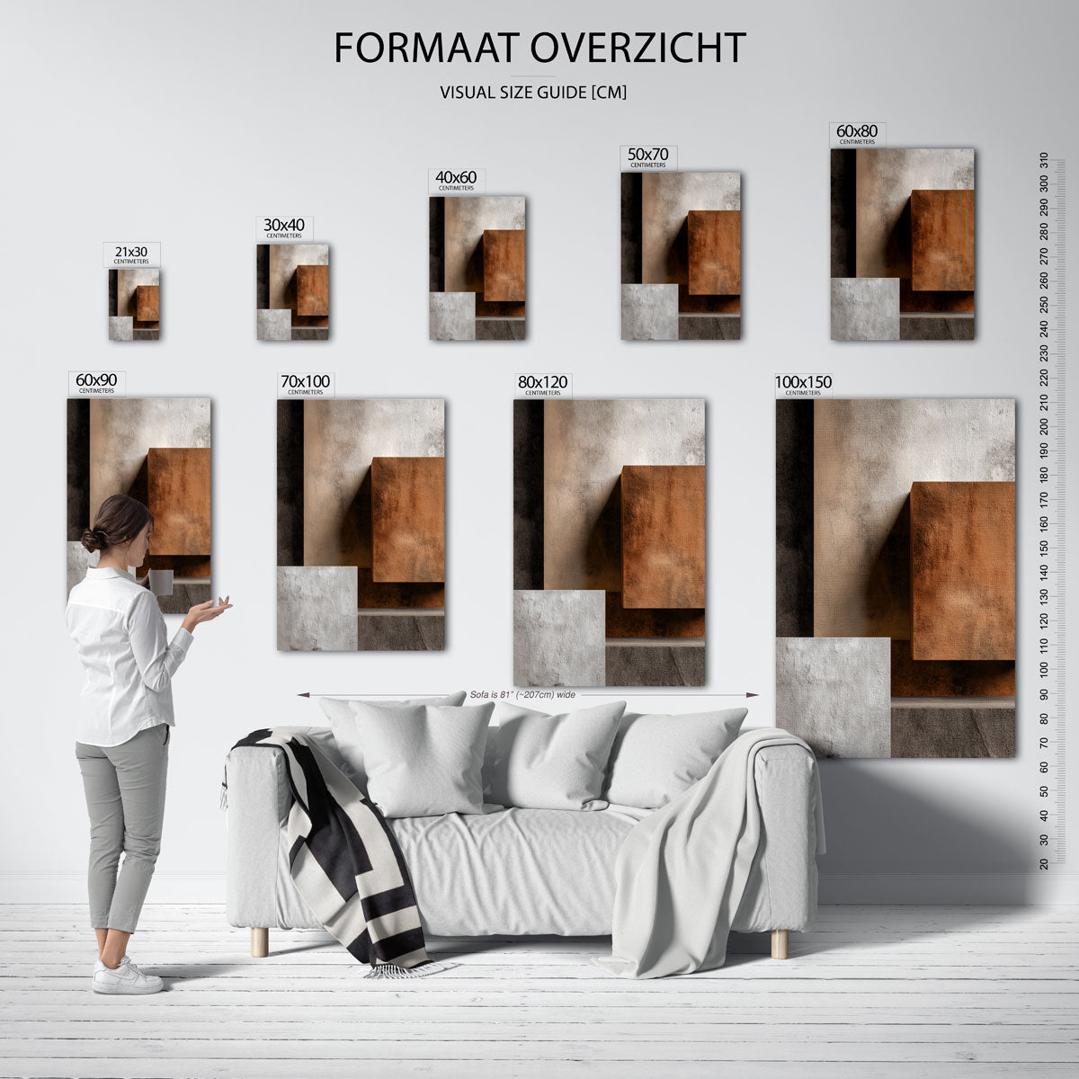 Abstracte textuur – staande muurposter met abstracte vormen