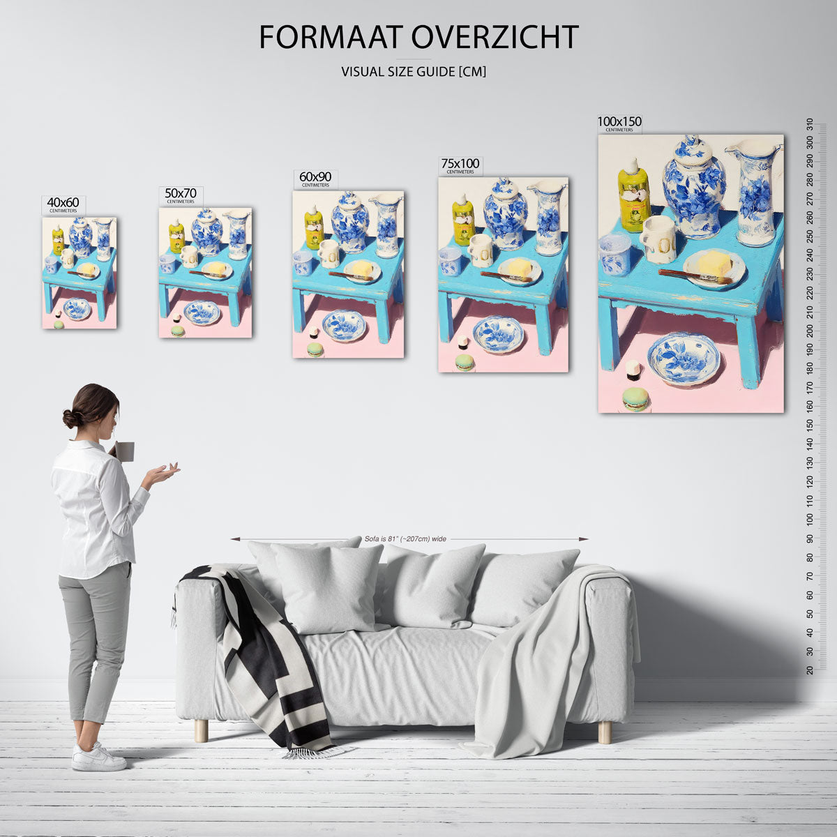 Kleurrijk stilleven – moderne staande wandkunst