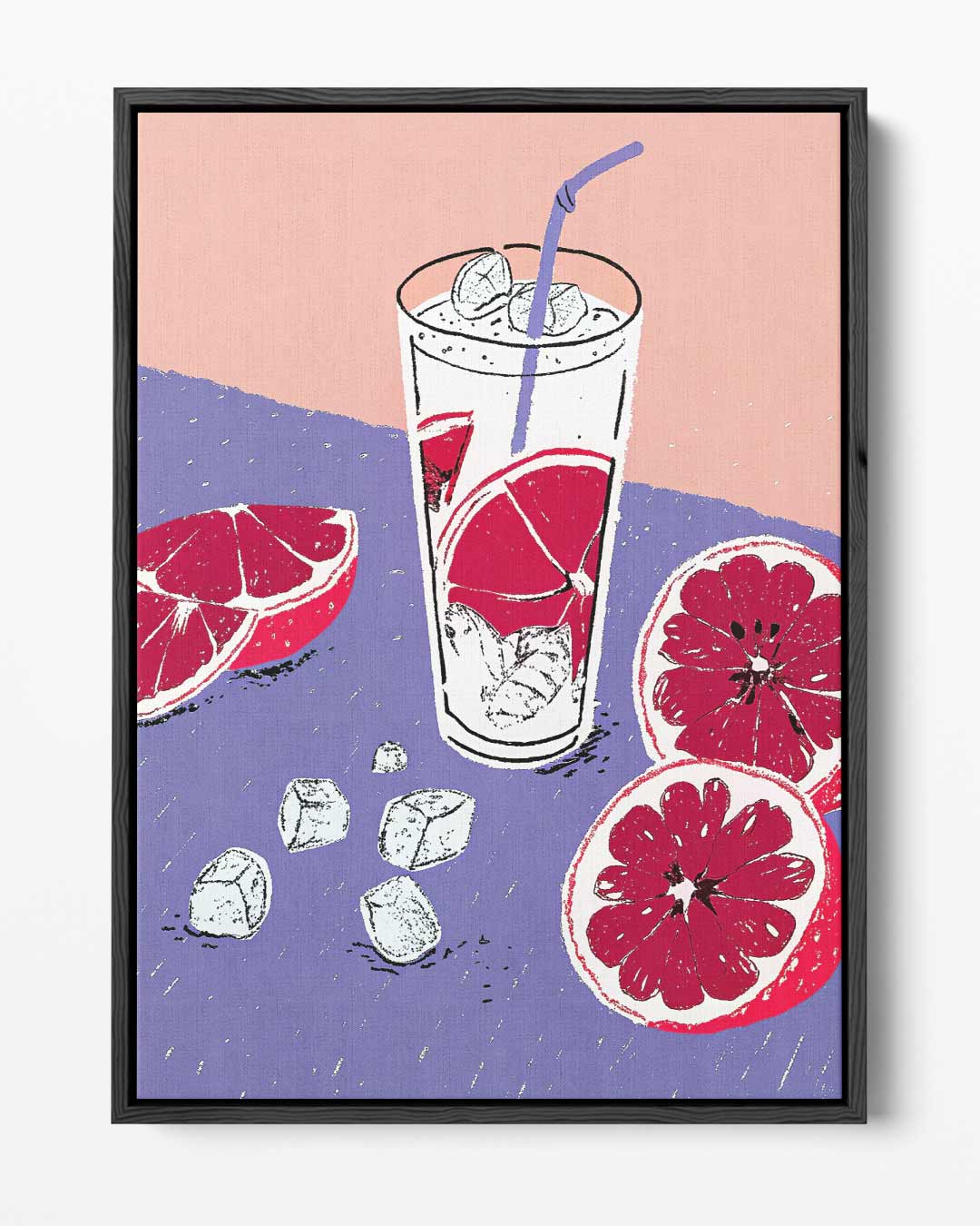 Zomers Grapefruit Avontuur – portret kunstwerk als wanddecoratie