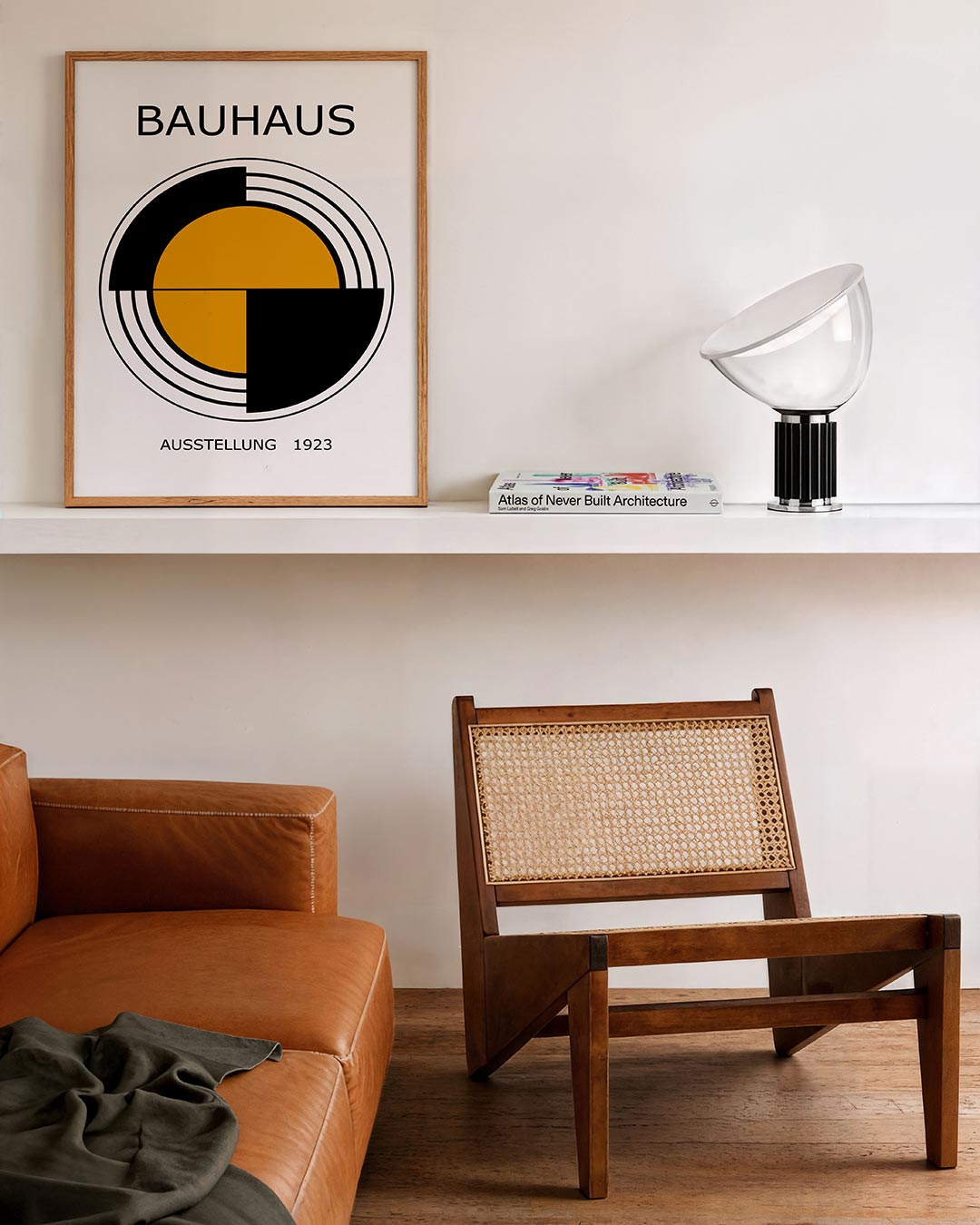 Cirkelstructuur en lijnen – staande Bauhaus poster voor aan de muur