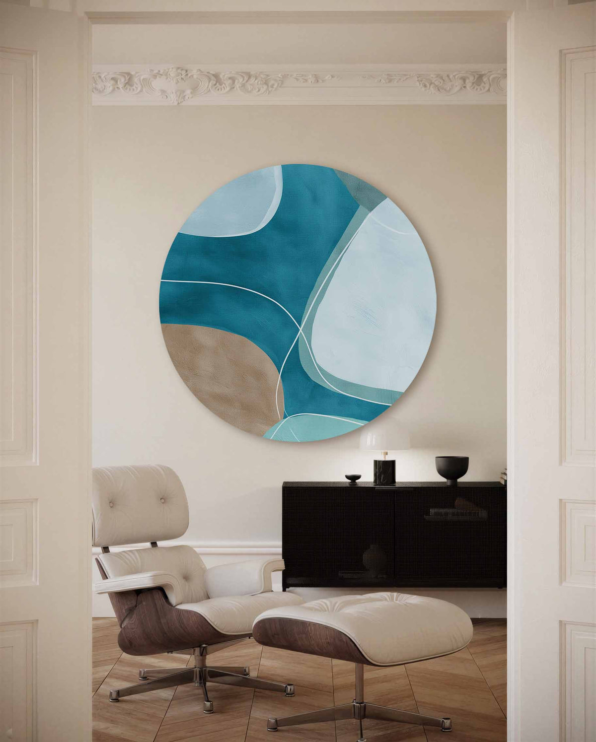 Abstracte vormen – moderne abstracte muurcirkel voor aan de muur