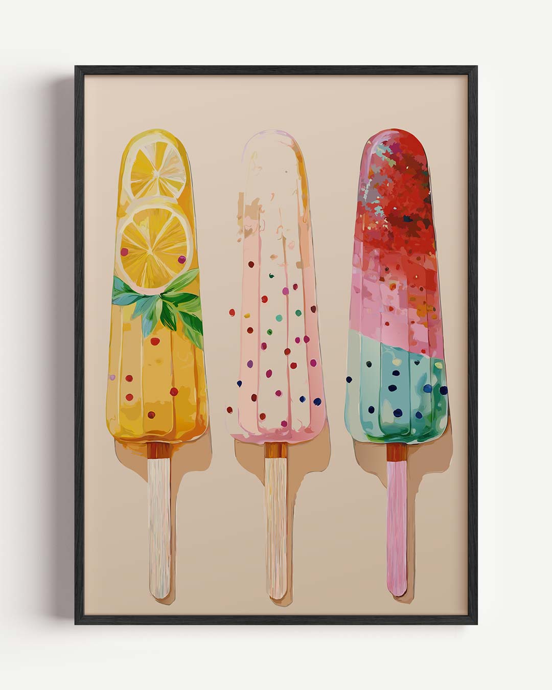 Vrolijke IJsjes – zomer portret poster als wanddecoratie