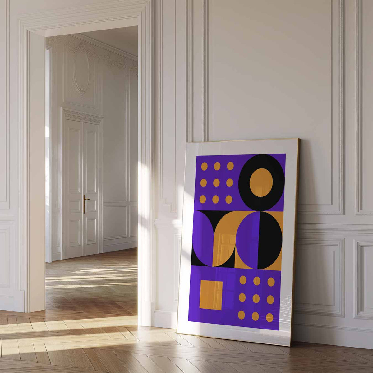 Retro Vibes Geometrische – dierenposter als moderne staande wanddecoratie