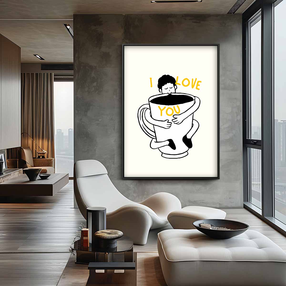 Koffieknuffel – plexiglas kunstwerk als wanddecoratie