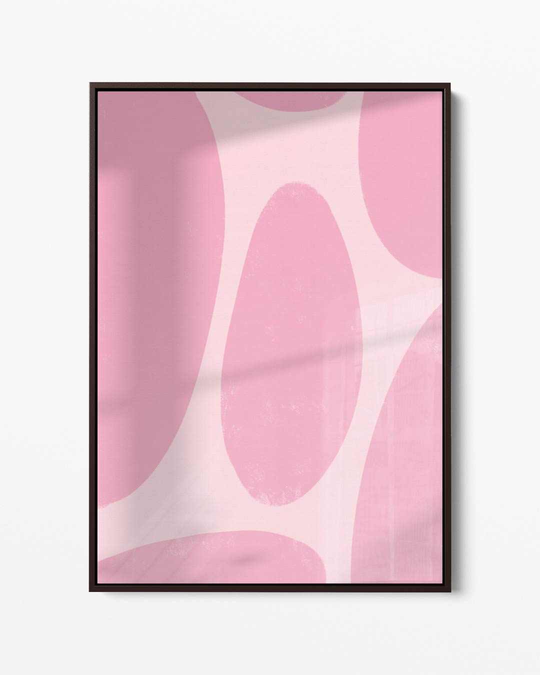 Speelse Roze Abstractie – portret kunstwerk als wanddecoratie