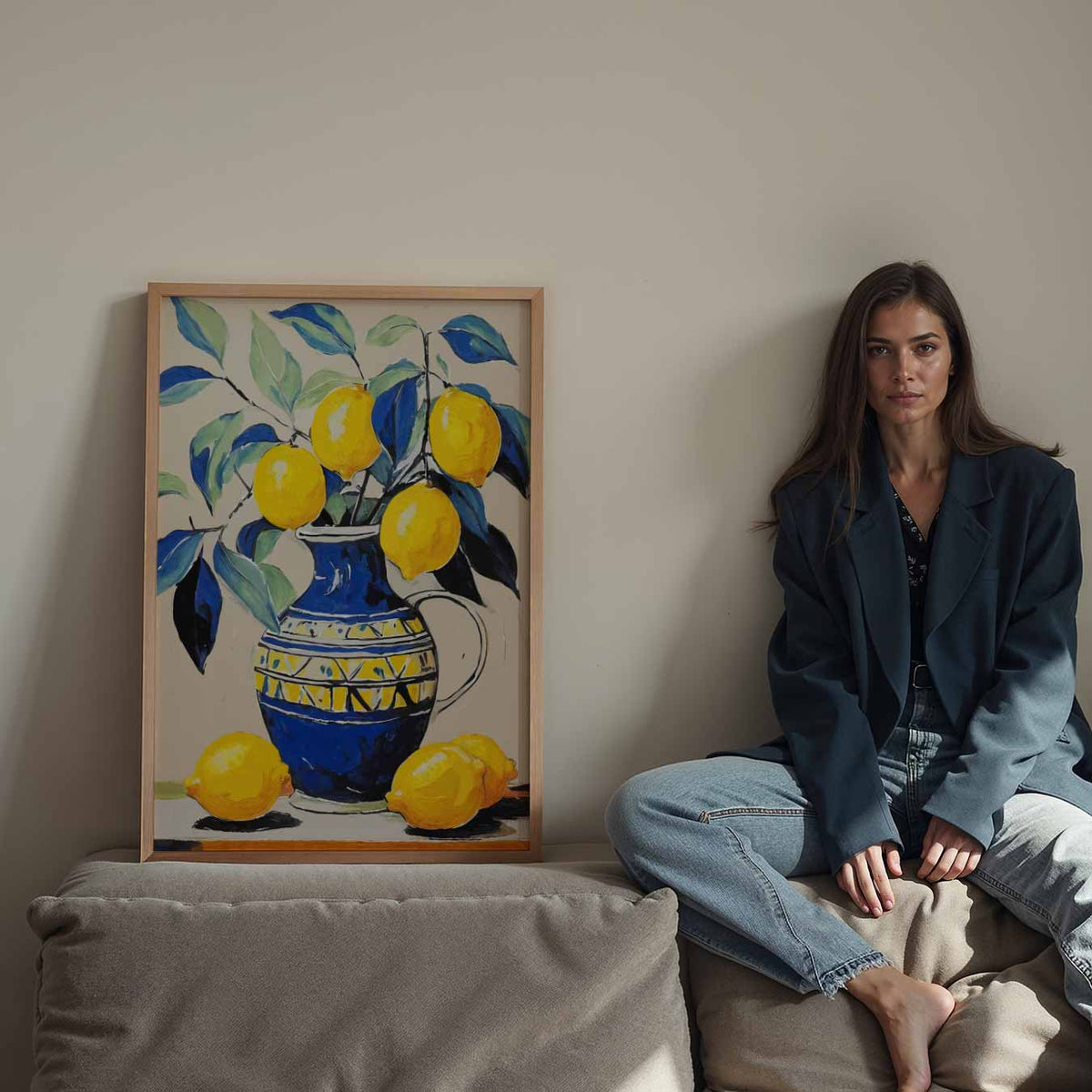 Vrolijke Citroen Stilleven – staande keuken wanddecoratie van WallArtistic