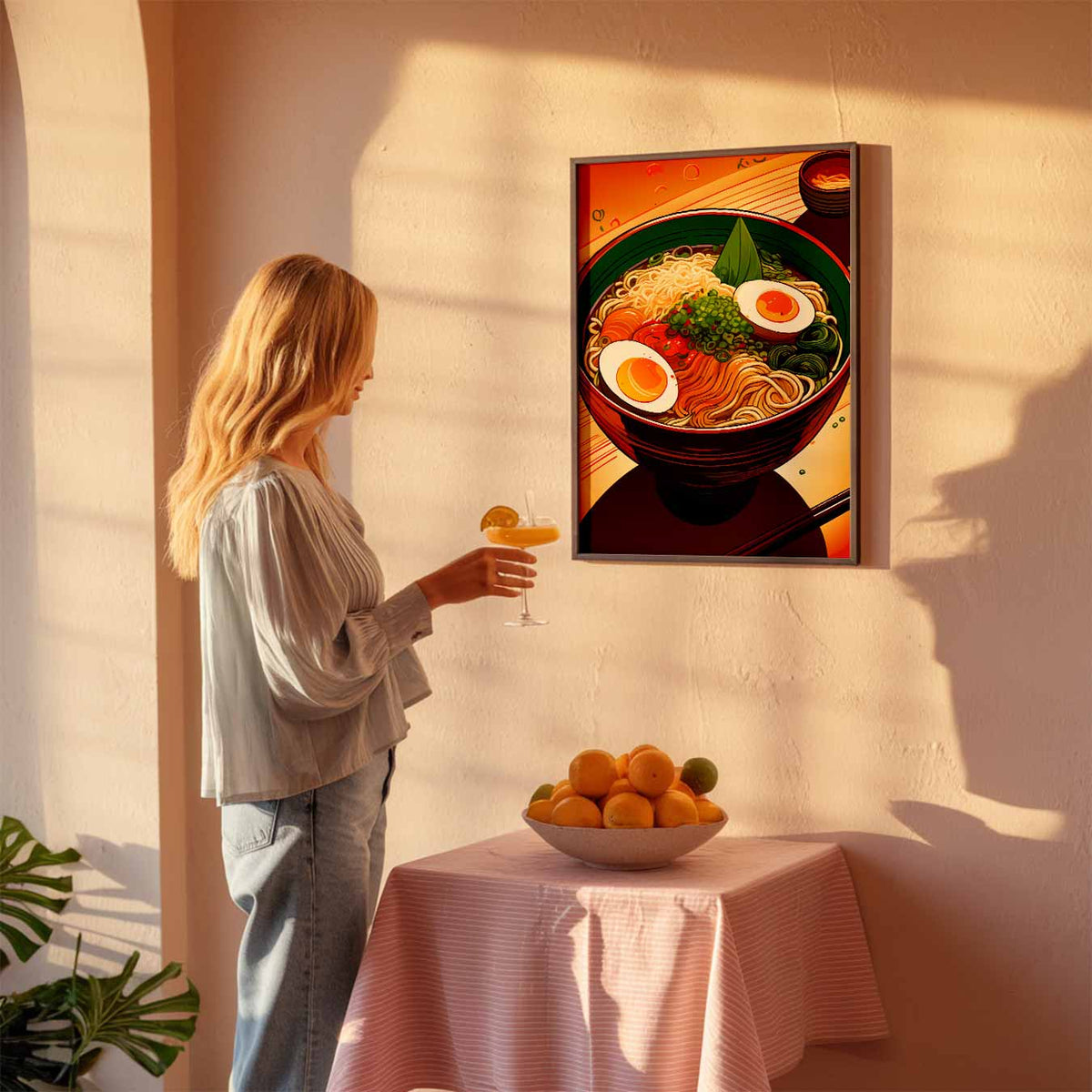 Kleurrijke Ramen Fantasie – keuken poster als sfeervolle staande wanddecoratie