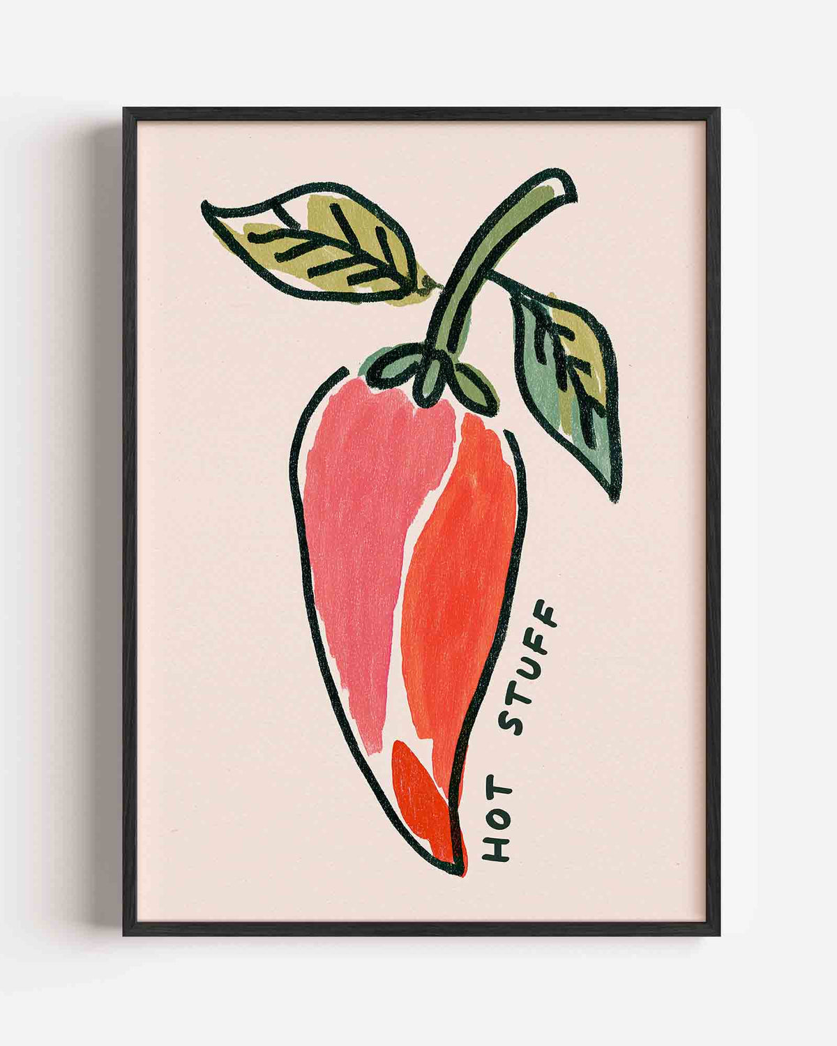 Paprika met tekst – keuken portret poster als wanddecoratie