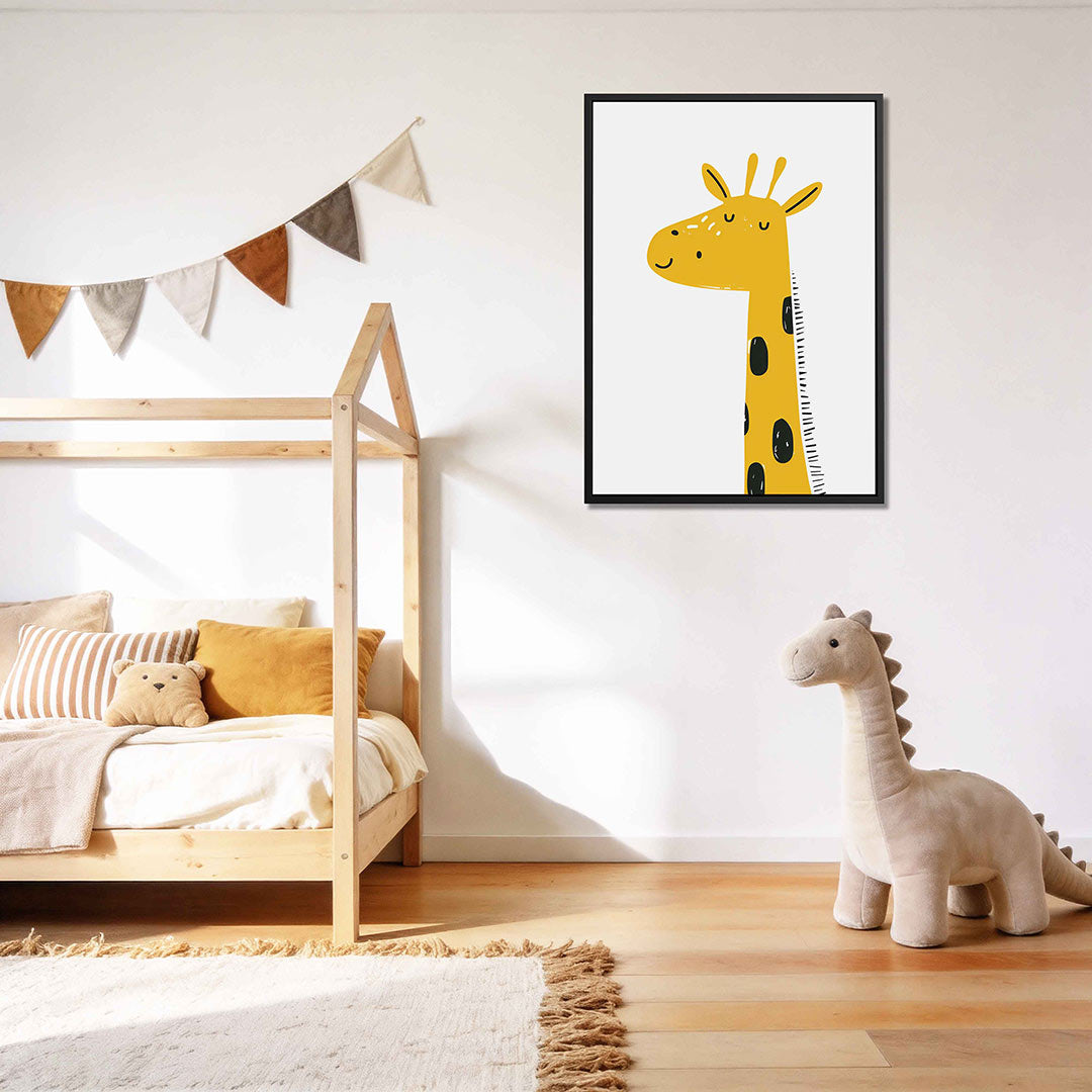 Vrolijke giraffe illustratie – kunstwerk als stijlvolle wanddecoratie