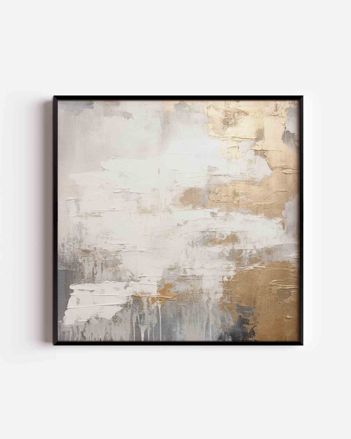 Abstracte gouden en grijze – zacht abstracte vierkante poster als wanddecoratie