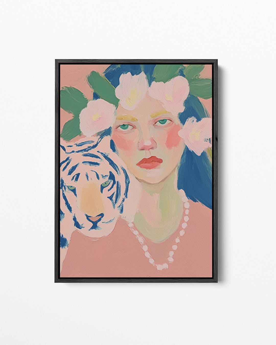 Dromerige portret tijger – staand wanddecoratie kunstwerk