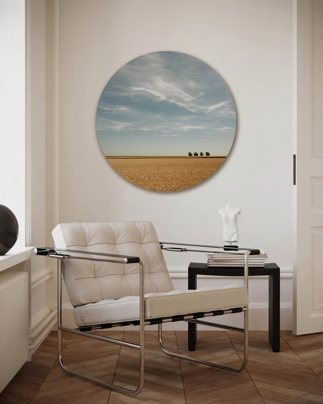 Landschap met bomen – fotografie muurcirkel als ronde wanddecoratie
