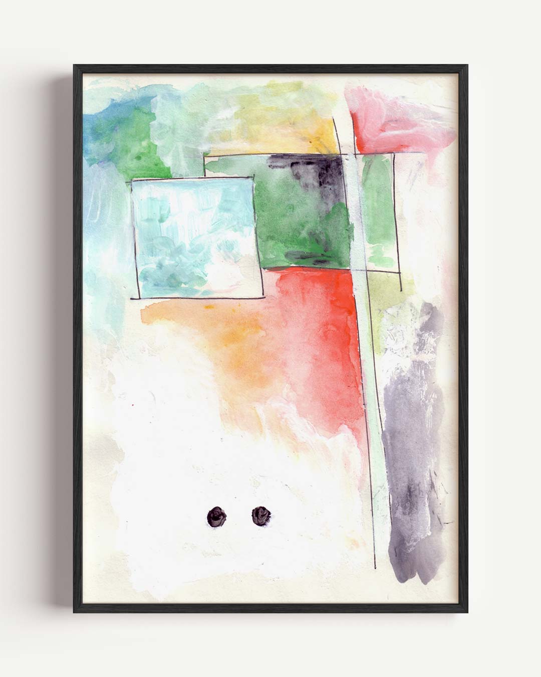 Kleurrijke Abstracte Compositie – Popart en Streetart portret poster als wanddecoratie