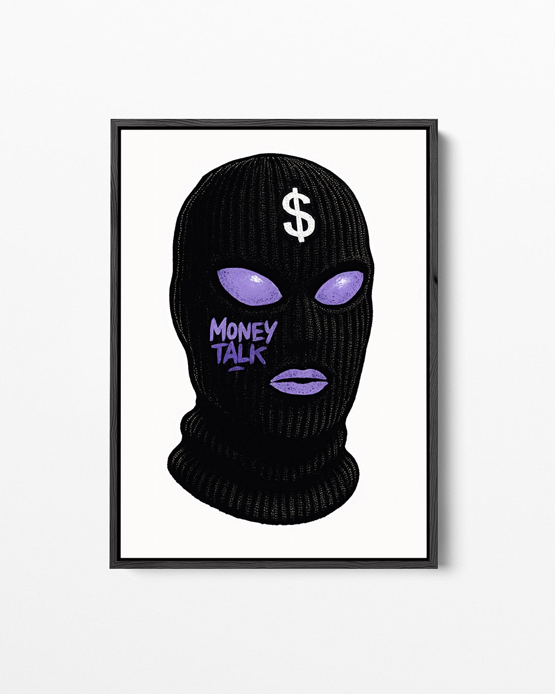 Grafische balaclava – staand wanddecoratie kunstwerk