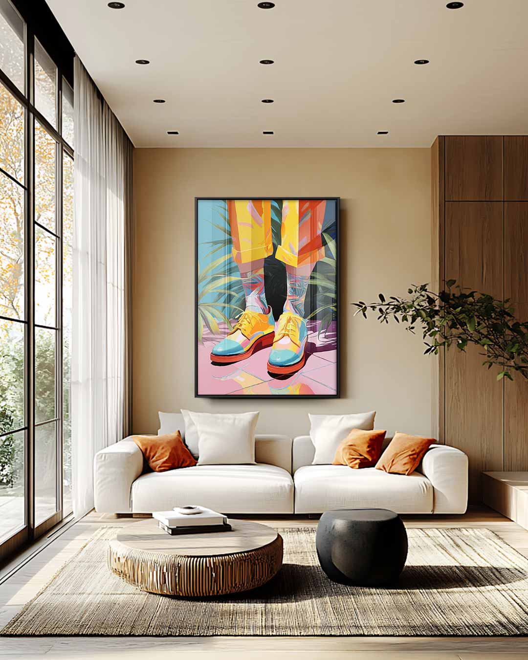 Kleurrijke Sokker Fantasie – staand kunstwerk voor modern interieur