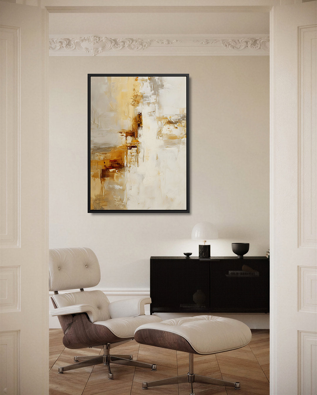 Warme kleurencompositie – staand wanddecoratie kunstwerk