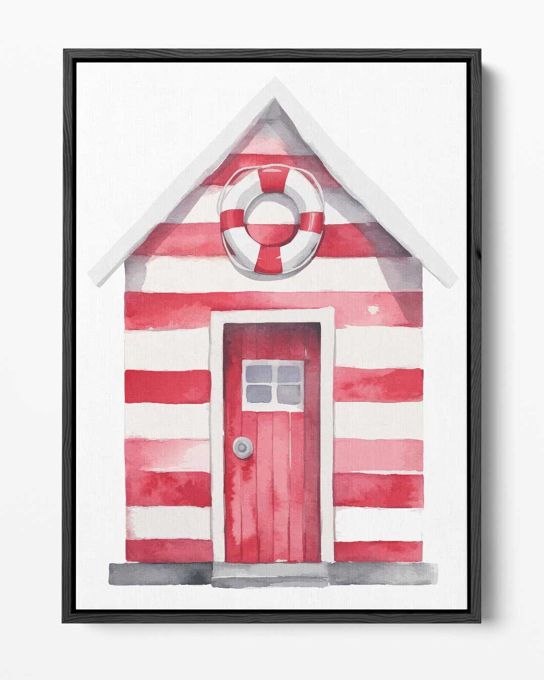 Strandhut Waterverf Print – portret kunstwerk als wanddecoratie