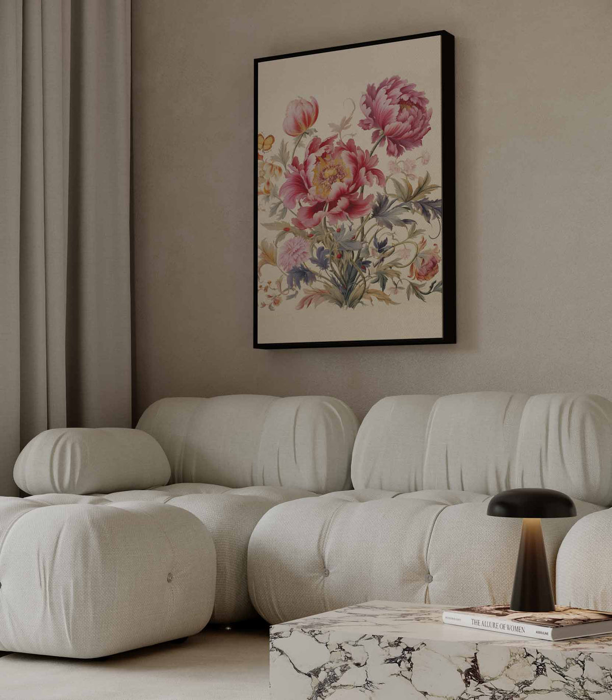 Bloemenpracht met Vlinder – dibond wanddecoratie in staand formaat