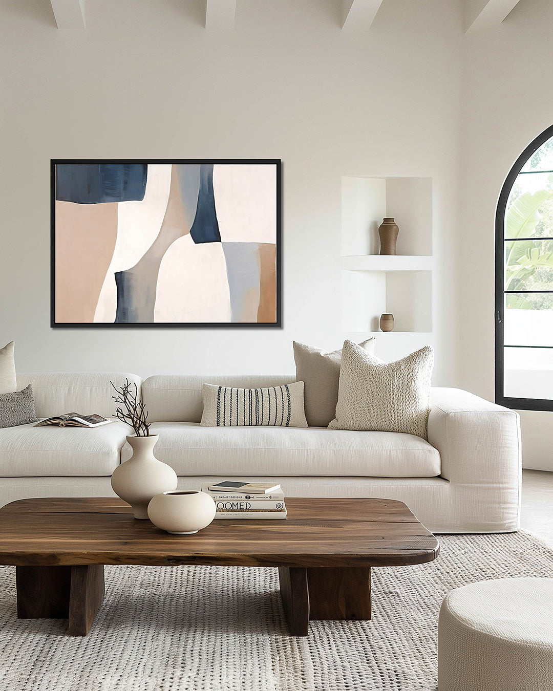 Organische vormen compositie – Beige – wanddecoratie in interieur