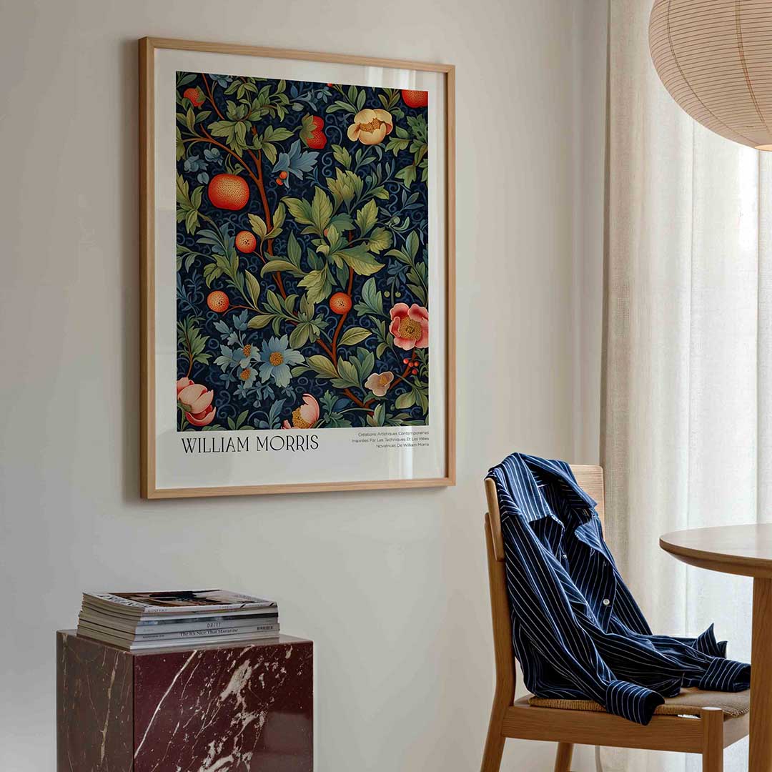 Bloemen en fruit – William Morris poster in staand formaat