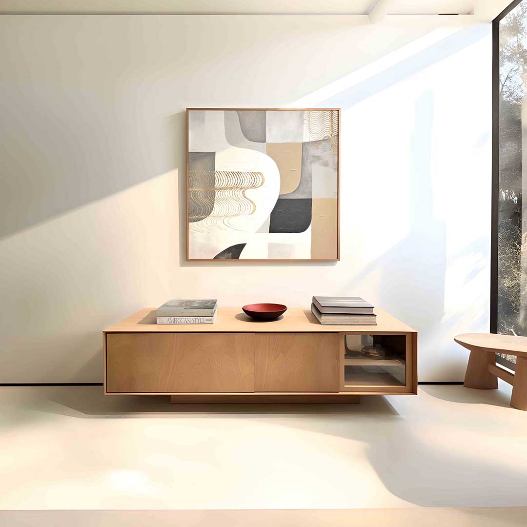 Abstracte vormen – vierkante zachte abstracte wanddecoratie van WallArtistic