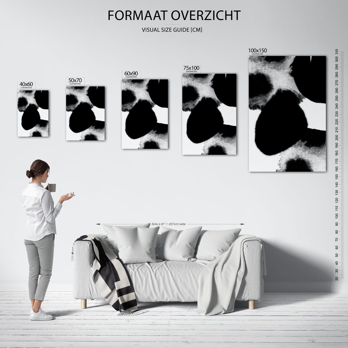 Organische vormen – staand wanddecoratie kunstwerk