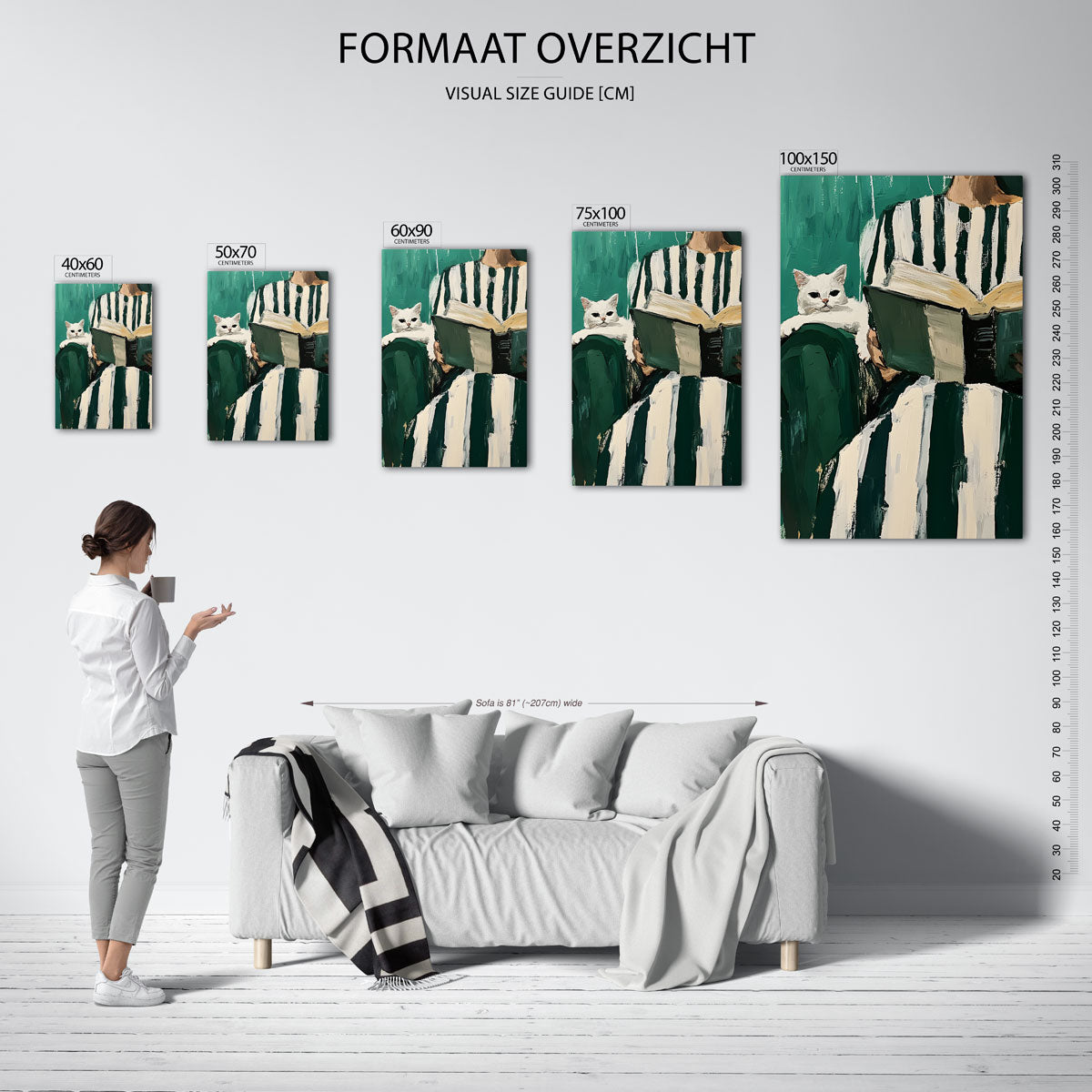 Gestreepte rust – staand wanddecoratie kunstwerk