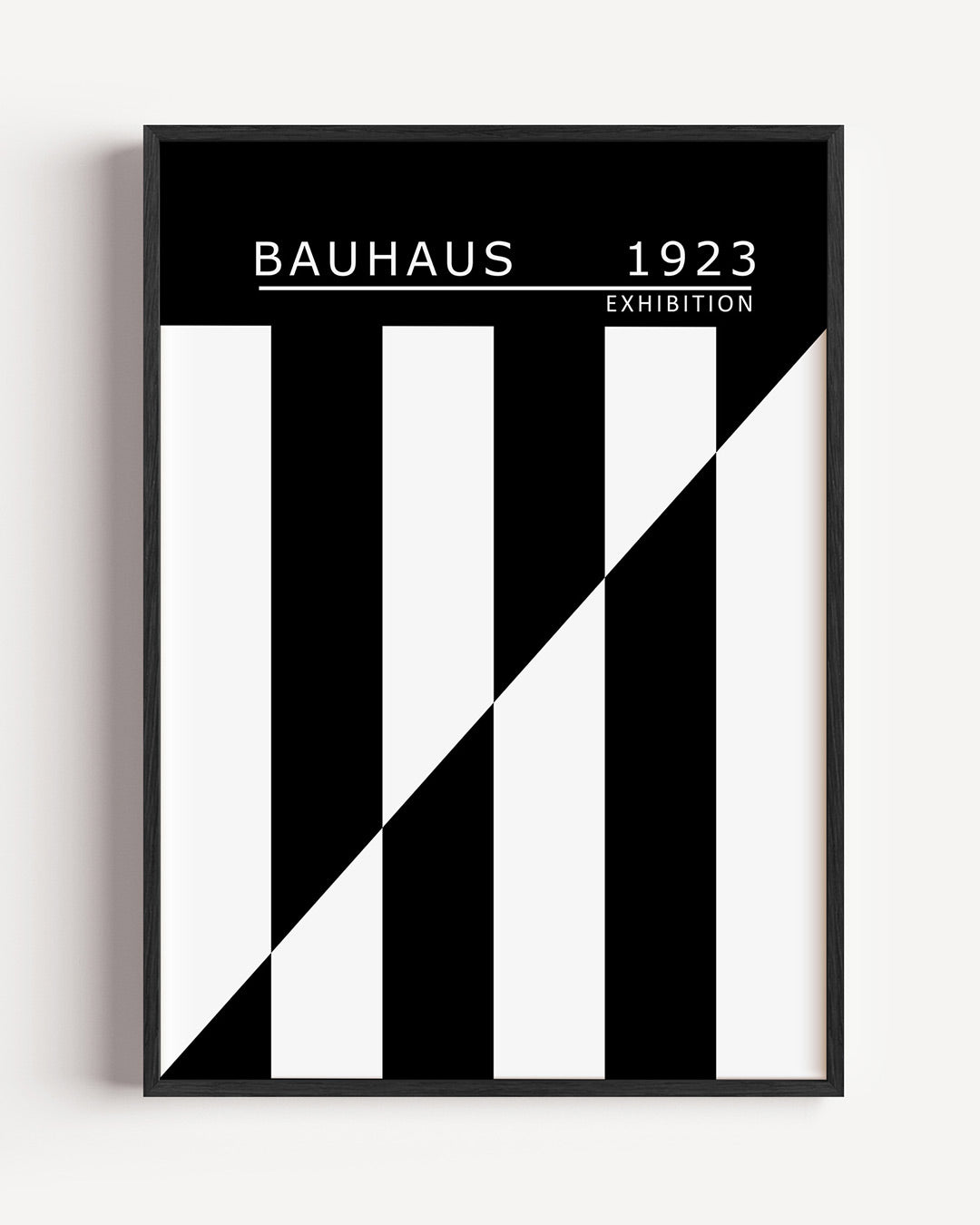 Zwart wit ritme – staande Bauhaus poster als wanddecoratie