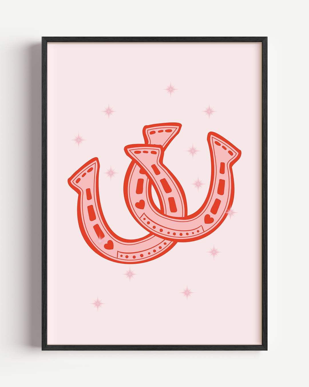 Stijlvolle Roze Hoefijzers – paas portret poster als wanddecoratie