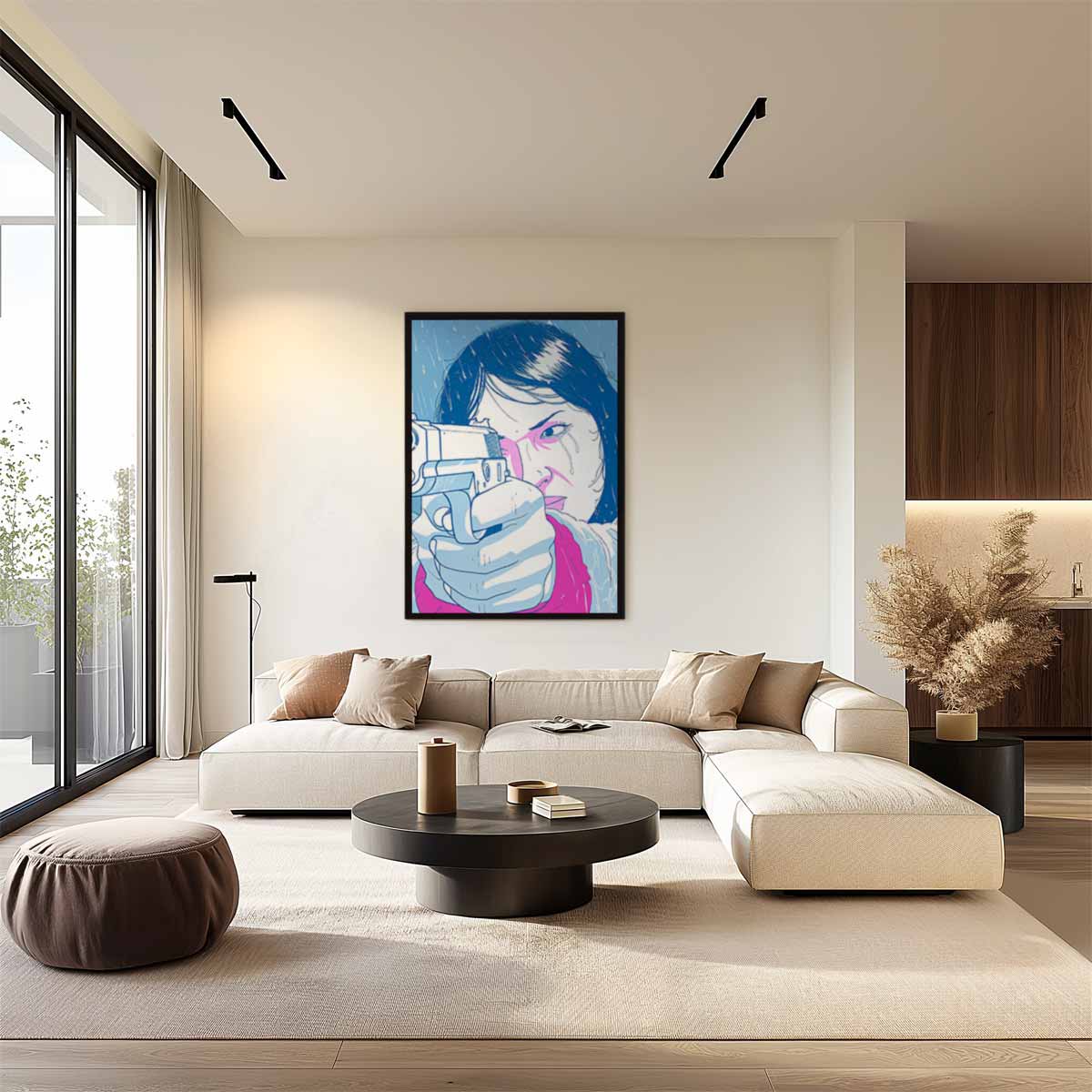 Moed en Vastberadenheid - Een Moderne Krijger – dibond wanddecoratie in staand formaat