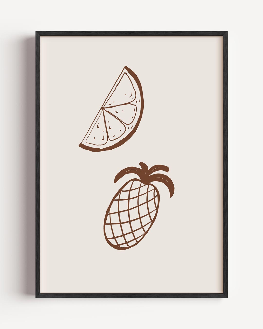 Tropische Fruit Illustratie – zomer portret poster als wanddecoratie